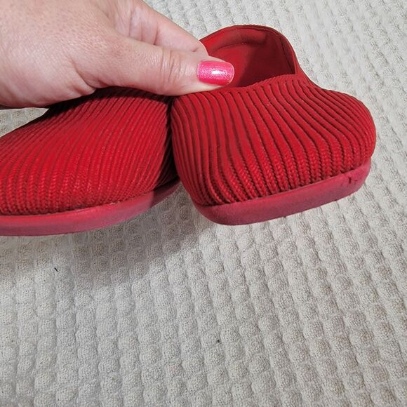 Vivaia Margot Walker Red Lightweight Square Toe V-cut Flats 41.5 Sz 10 - Picture 5 of 16